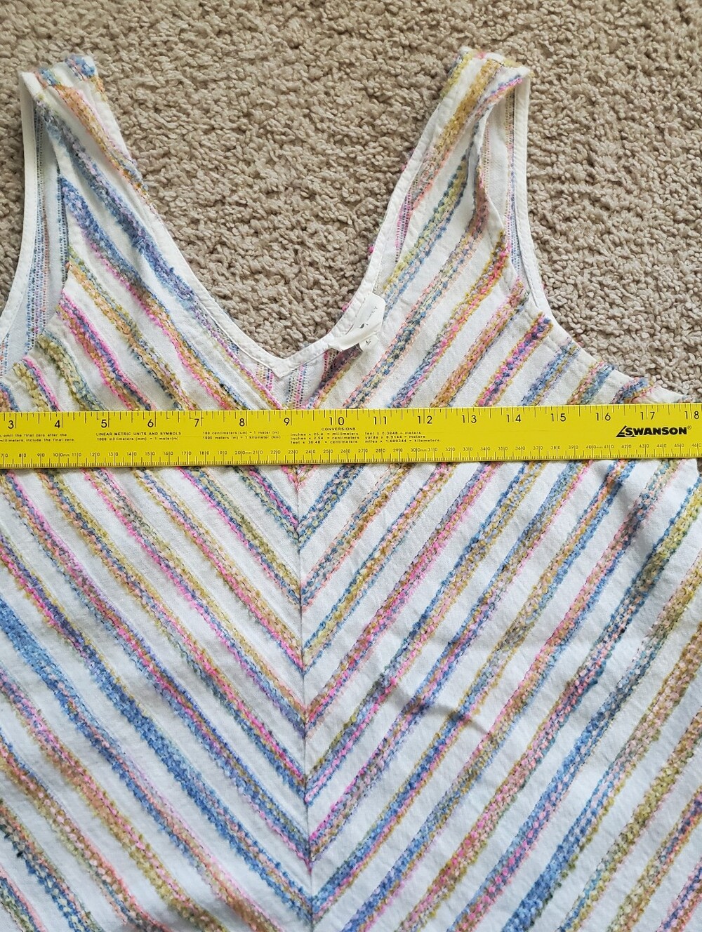 Lou & Grey Rainbow Striped Multicolor V-Neck Tank and Shorts Set Pastel Size M - Picture 9 of 13